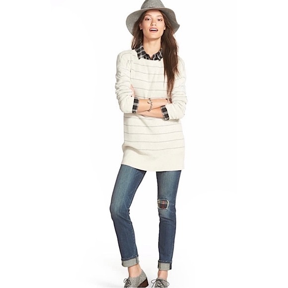 KFTK Catherine Boyfriend Plaid Patch Jean - Picture 3 of 16